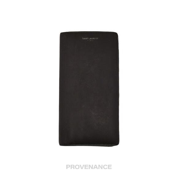 🔴 Saint Laurent Paris SLP Long Wallet - Charcoal Pebbled Leather - Picture 1 of 7
